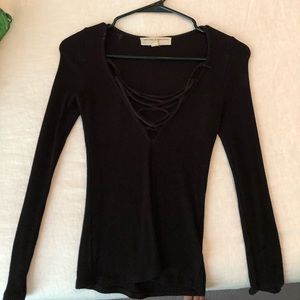 Urban outfitters lace up black long sleeve
